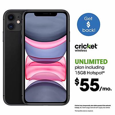 Apple iPhone 11 [128GB, Black] + Carrier Subscription [Cricket