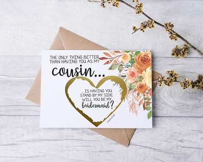 Be My Bridesmaid and Maid of Honor Scratch Offs with Envelopes