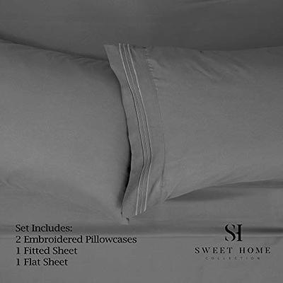 Bed Sheets Breathable Elastic Secure Corner Straps 1800 Supreme Queen Gray