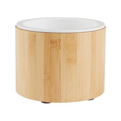 FRISCO Slanted Non-Skid Elevated Bamboo Melamine Bowl with Bamboo