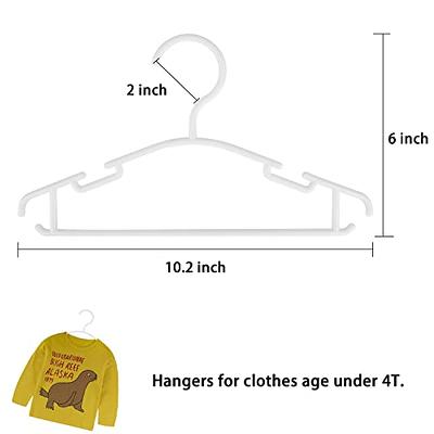 GoodtoU Kids Hangers 100 Pack Baby Hangers for Closet Toddler Hangers  Plastic White Childrens Hangers Small Hangers 10.24inch