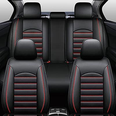 PIC AUTO Car Seat Cover Full Set, Front Bucket Seat Covers with Split Bench  Car Seat Cover Set, Mesh and Leather Universal Fit Most Cars, SUVs, and