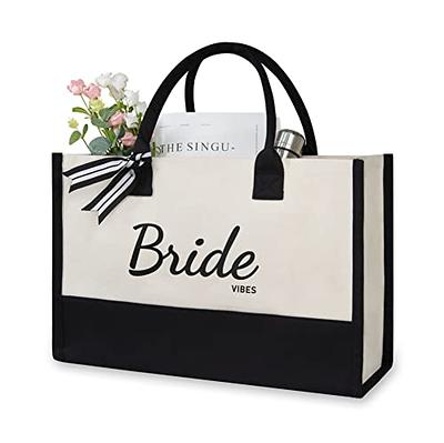 Sweetude Bride Canvas Tote Bag Bride Shower Gifts for Wedding with