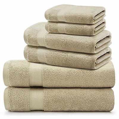 CASA COPENHAGEN Solitaire Designed in Denmark 600 GSM 2 Large Bath Towels 2  Large Hand Towels 2 Washcloths Super Soft Egyptian Cotton 6 Towels Set for  Bathroom Kitchen & Shower - Black + White