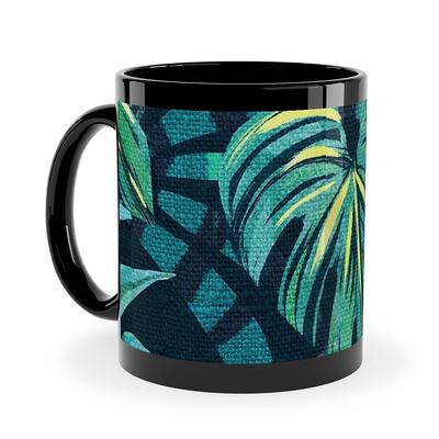 Tropical Leaf Clear Coffee Mug