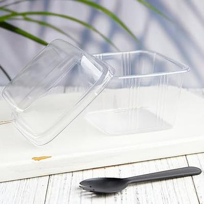 8 Oz. Clear Dessert Bowls With Lids - 6 Ct.