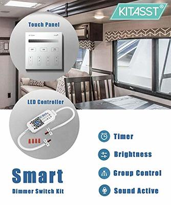KITASST Smart DC 12V Dimmer Switch Kit for LED RV Lights Interior, Halogen,  Incandescent - RV Accessories, Auto, Truck, Camper, Puck and Strip Lighting(2  Led Controller & 1 Touch Panel) - Yahoo Shopping