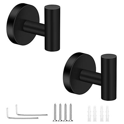 6 Pack Wall Mount Towel Hooks Matte Black Bathroom Robe Hook for