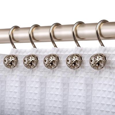 Double Shower Curtain Hooks for Bathroom Rust Resistant Shower