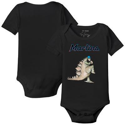 Tiny Turnip Miami Marlins Women's White/Black Bronto 3/4-Sleeve