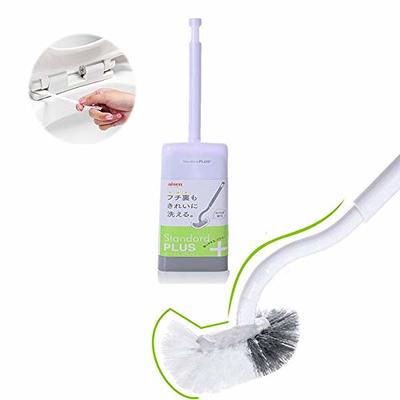 Toilet Bowl Brush Holder Set: Bathroom Deep Cleaning Toilet Cleaner  Scrubber Under Rim with Curved Bristle for Dead Corner Clean - Hidden  Modern Rv