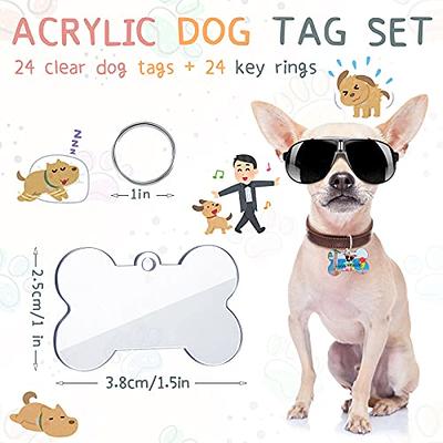 Microchipped Acrylic Pet Cat Dog Collar ID Tag Dog & Cat ID 