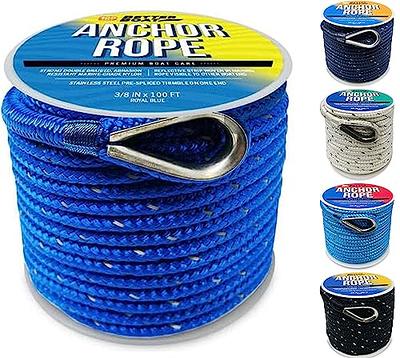 Premium Boat Anchor Rope 100 Ft Double Braided Boat Anchor Line Blue Nylon  Marine Rope Braided 3/8 Anchor Rope Reel for Many Anchors & Boats 3/8 Inch  Royal Blue - Yahoo Shopping