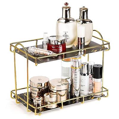 PICKKROSS 2 Tier Bathroom Counter Organizer, Wood Bathroom Organizer  Countertop, Corner Storage Shelf Counter Standing Rack, Cosmetic Vanity  Tray Kitchen Spice Rack, Bathroom Storage Decor - Yahoo Shopping