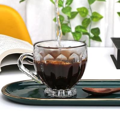 Color Glass Handle Espresso Cup 4 Oz Cup With Colored Glass Handle 