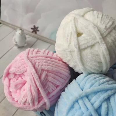 Idiy Chunky Yarn 3 Pack (24 Yards Each Skein) - Tie Dye (Black, White, Grey) - Fluffy Chenille Yarn Perfect for Soft Throw and Baby Blankets, Arm