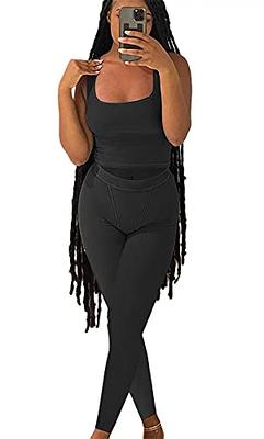 ZFLM Casual Workout Sets Two Piece Outfits for Women Ribbed Crop Tank Top  High Waist Yoga Leggings Active Wear - Yahoo Shopping