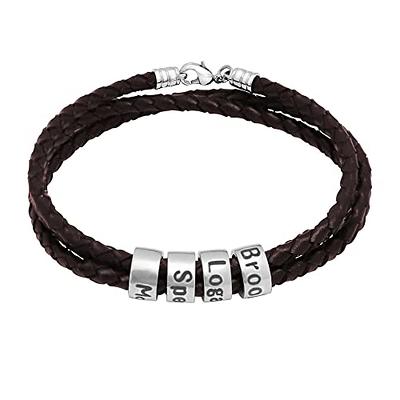 Elements Engraved Men's Beads Bracelet - Christmas Gifts for Dad - Gift for Him - Men's Jewelry - Personalized Bracelets for Men Xmas Presents for Men