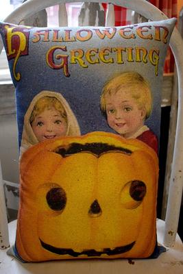 Happy Halloween Vintage Pillow