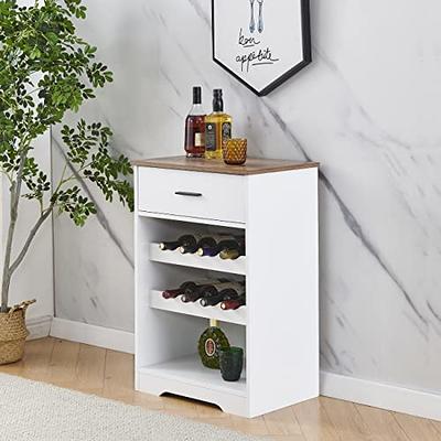 Giantex Wine Bar Cabinet, Wine Racks for 18 Bottles, Glass Holder