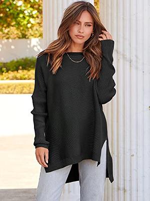 Black High-Low Oversized Knit Sweater