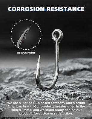 BLUEWING Offset Circle Hook with Swivel 10pcs Stainless Steel Fishing Hooks  Extra Sharp Fish Hooks for Freshwater Saltwater Fishing, Size 3/0