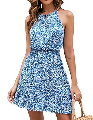  Woman's Summer Casual Floral Printed Tiered Halter