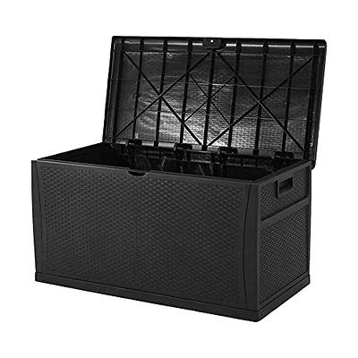 120 Gallon Outdoor Wicker Storage Box Large Cushion Storage Bin