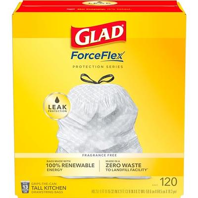 Glad 13 gal Tall Kitchen Drawstring Bag, 120 Count