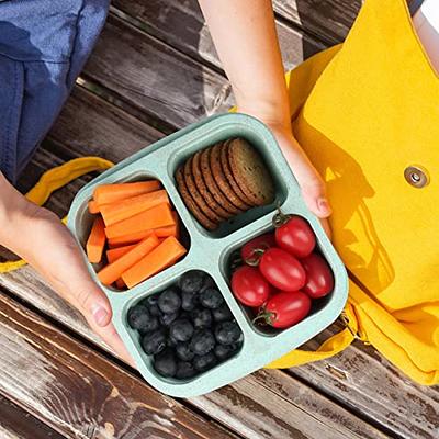  ozazuco 4 Pack Snack Containers, Divided Bento Snack
