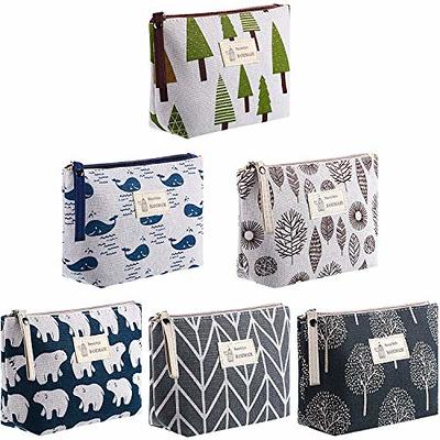 8 Pieces Canvas Cosmetic Bags Printed Small Makeup Bag Multi Function  Travel Organizer Pouch Purse with Zipper for Women Girls Fall Vacation  Travel