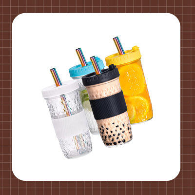 China Iced Coffee Cups Reusable Wide Mouth Smoothie Cups With Lids