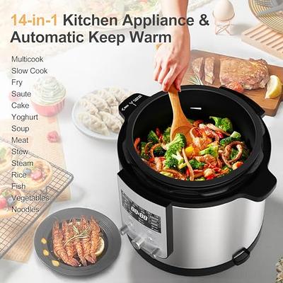 Stainless Steel Pressure Cooker, 1.8L Electric Pressure Cooker 1.8 Liter  Mini Pressure Cooke Slow Cooker Explosion Proof Rice Cooker Yogurt Maker  Cake