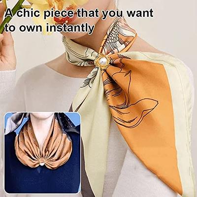 OVNMFH Women's Elegant Pearl Floral Scarf Ring Clip, 4Pcs Fashion Retro  Camellia Flower Scarf Ring Clip, Multi-Functional Clothing Tie Fastener  Belt Buckle Rose Ring Clip (Inner Diameter 1.8cm) - Yahoo Shopping