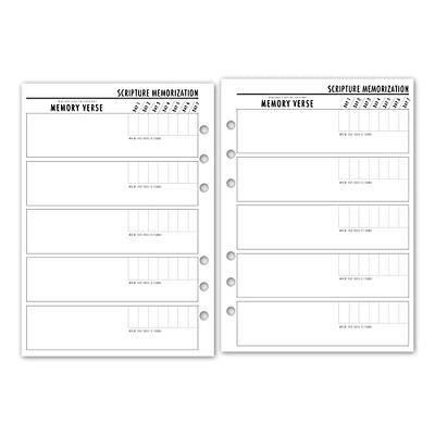 A5 Scripture Memorization Planner Insert Refill, Fits 6-Rings