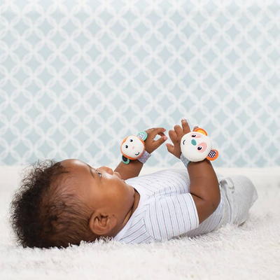 BABY K Baby Rattle Socks & Wrist Toys (Set E) - Newborn Toys for Baby Boy  or Girl - Brain Development Infant Toys - Hand and Foot Rattles Suitable  for