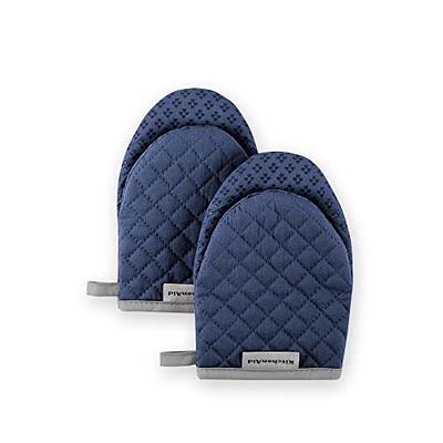 KitchenAid Asteroid 2-Pack Mini Oven Mitt Set Blue Velvet