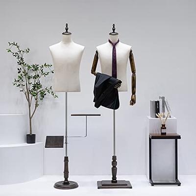 Male Mannequin Torso Dress Form Mannequin Body with Stand Solid Wood Arm, 73  Height Adjustable Clothing Manikin for Market Shop Window Display, Detachable  Shoe Holder & Pants Rack - Yahoo Shopping