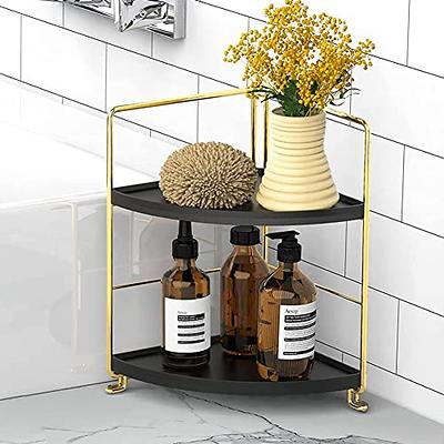 Dyiom 3-Tier Bathroom Countertop Organizer, Vanity Tray Cosmetic and Makeup Storage, Kitchen Spice Rack Standing Shelf, Black