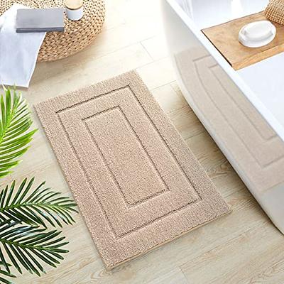 Bathroom Rugs Mat,16x24,Non Slip Bath Mat,Ultra Soft Absorbent Bath Rug,  Washable Bathroom Mats for Shower,Beige