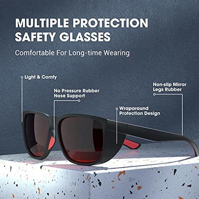 TOREGE Tinted Safety Glasses For Men, Stylish Safety Goggles Eye Protection  With Anti Fog And Anti-Blue Light Lens, Scratch Resistant Protective Eyewear  For Nurses Women (C7-Matte Black&Red) - Yahoo Shopping