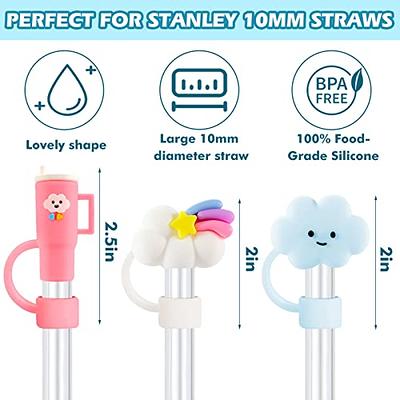 Straw Cover Cap for Stanley Cup,Silicone Straw Topper Compatible with 30&40  Oz Tumbler with Handle,10mm 0.4in Dust-Proof Reusable Straw Tips Lids (5Pcs Straw  Cover Animal shape) 