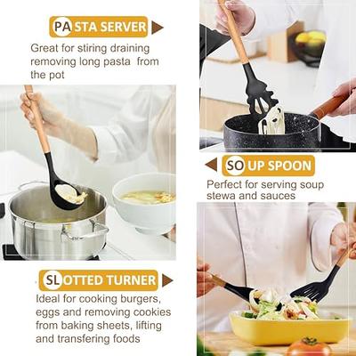 Tefrey Silicone Spatula Set With Kitchen Tongs, Nonstick Seamless