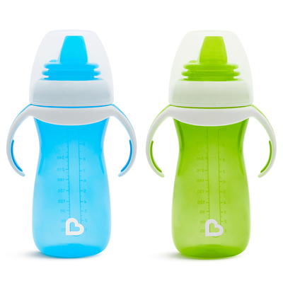 Munchkin® Miracle® 360 Trainer Sippy Cup with Handles, Spill Proof, 7  Ounce, 2 Pack, Green/Blue