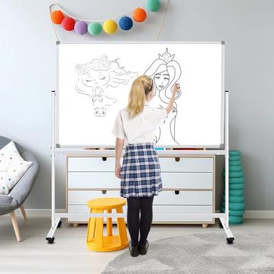 BSTPCOO Double-Sided Mobile Whiteboard 48 x 36, Rolling Magnetic Whiteboard with Stands, Dry Erase Board with Stand Whiteboard on Wheels Large White