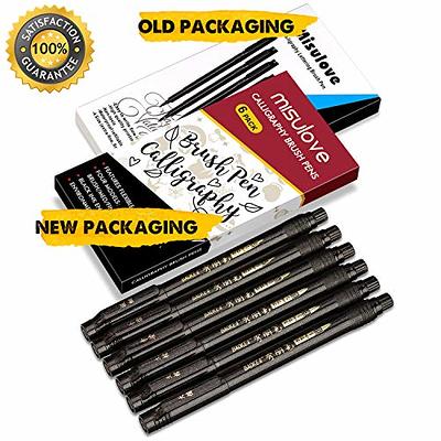 Tebik Hand Lettering Pens, 15 Pack Calligraphy Brush Pen Markers