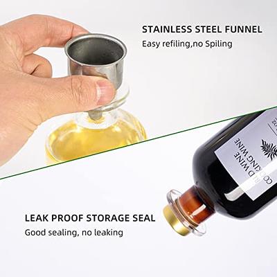 Oil Bottle Dispenser Set Stainless Steel Vinegar Storage Cooking