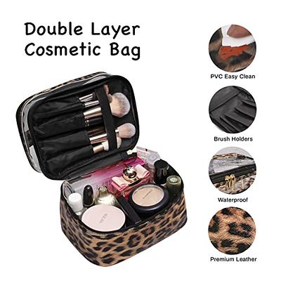 Vlando Cosmetics Bag Organizer Leather Makeup Case Storage