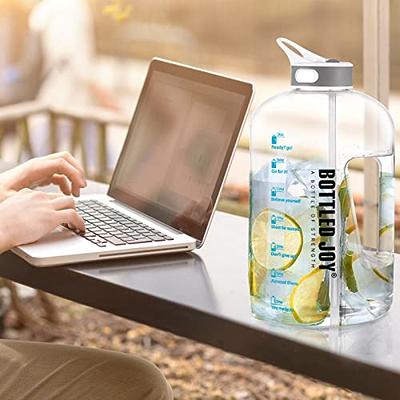 1.5L 2.5L Half Gallon Water Bottle with Times with Straw Water Jug