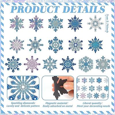 16 Pcs Snowflake Diamond Painting Magnets for Refrigerator Winter